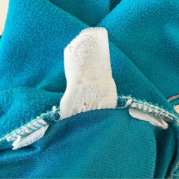 Vintage 60s/70s Blue Terry Cloth House Dress Loungewear Robe w/ White Lace Trim - Picture 8 of 13